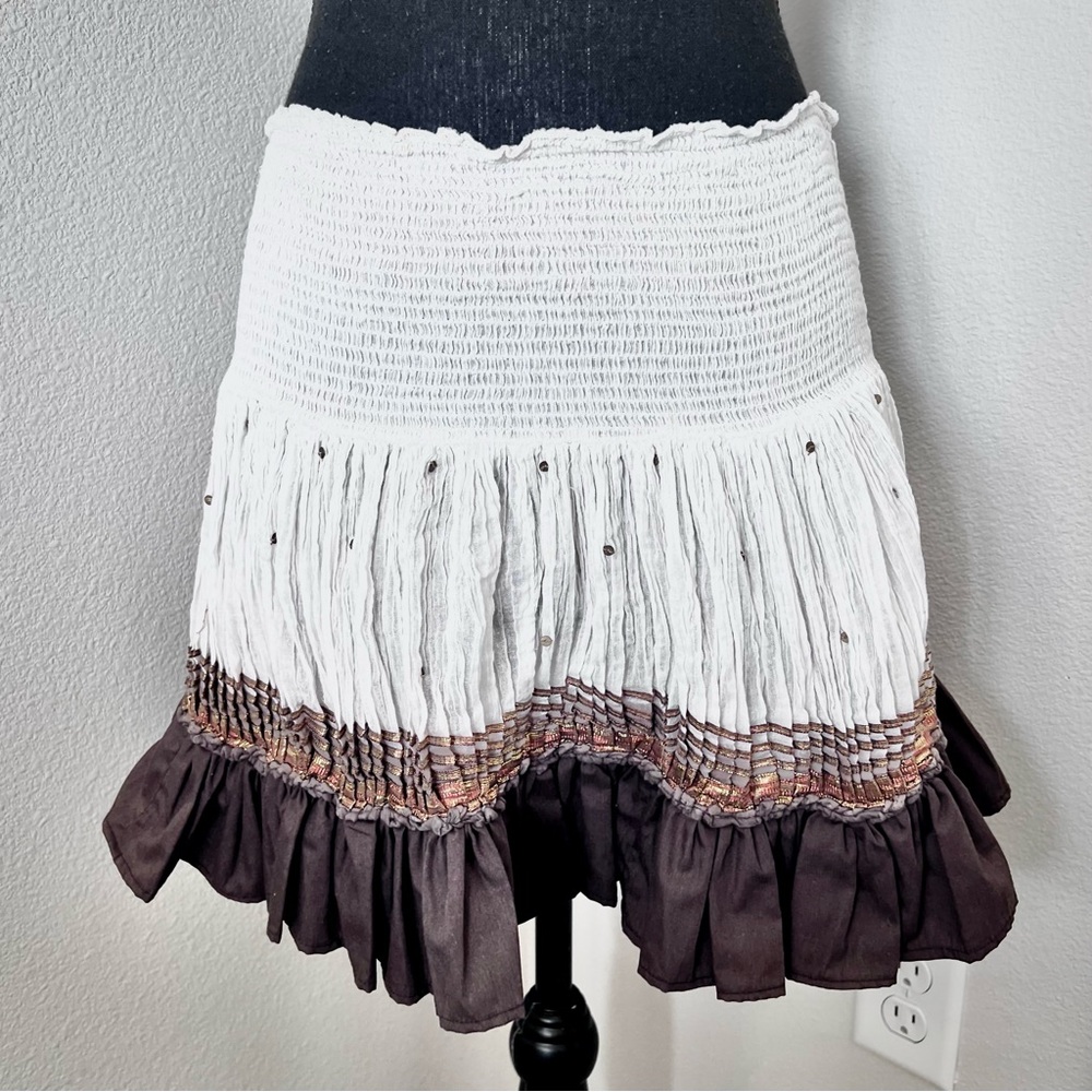 RARE EXC • Free People FP ONE Sequin Foil Ribbon Mini Skirt •